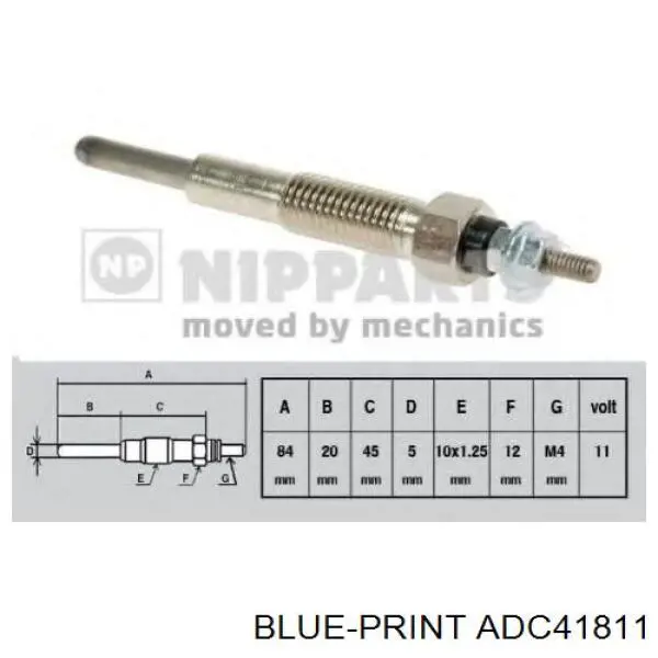 Купити ADC41811 Blue Print Свічка накалу