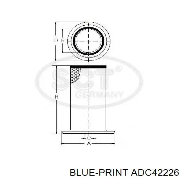 Купити ADC42226 Blue Print Автомобільний фільтр повітря