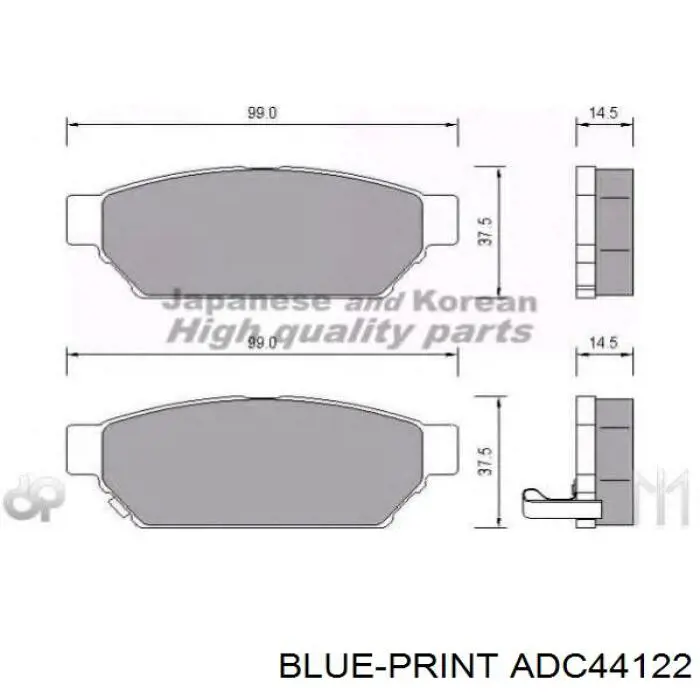 Колодки гальмові задні, барабанні Blue Print ADC44122 ціна, від 16.52 USD