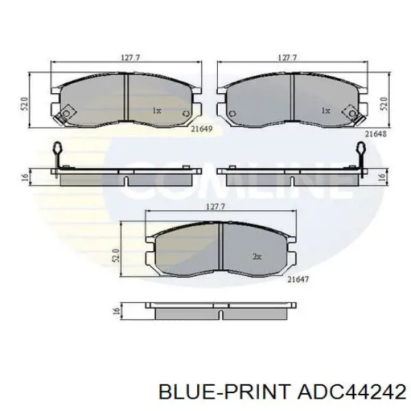 ADC44242 Blue Print колодки гальмівні передні, дискові
