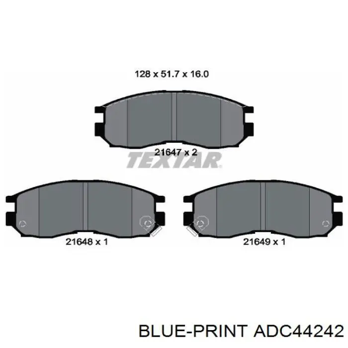 Гальмівні колодки Blue Print ADC44242 ціна, від 18.58 USD