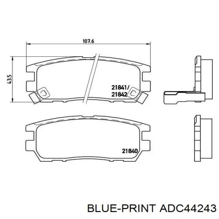 Задні гальмівні колодки Blue Print ADC44243 ціна, від 16.17 USD