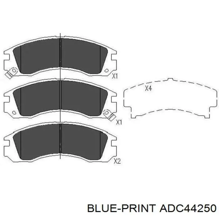 Гальмівні колодки Blue Print ADC44250 ціна, від 25.14 USD