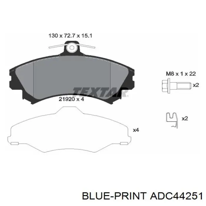 Гальмівні колодки Blue Print ADC44251 ціна, від 21.06 USD