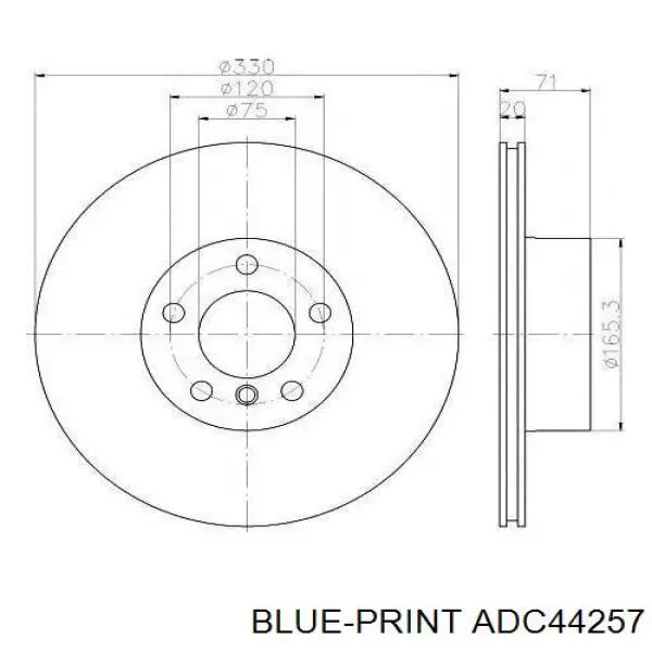 Гальмівні колодки Blue Print ADC44257 ціна, від 20.29 USD