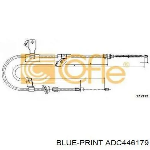 Трос ручного гальма задній, лівий ADC446179 Blue Print