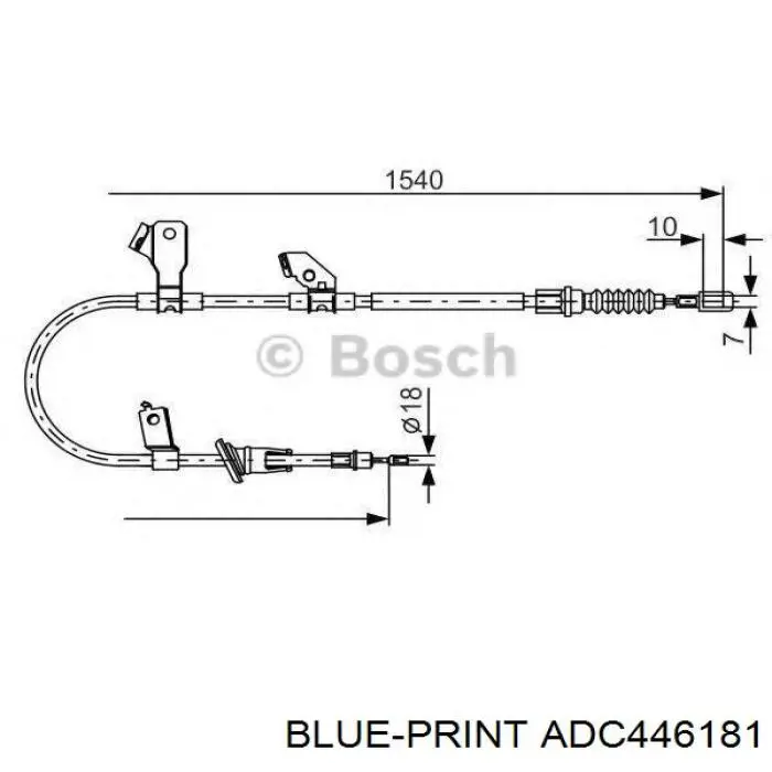 Трос стоянкового гальма задній лівий ABS K17337 ціна, від 24.82 USD