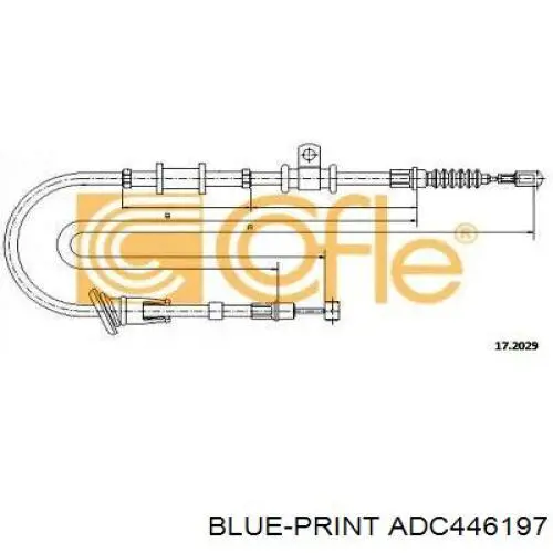Купити ADC446197 Blue Print Трос ручного гальма задній, правий