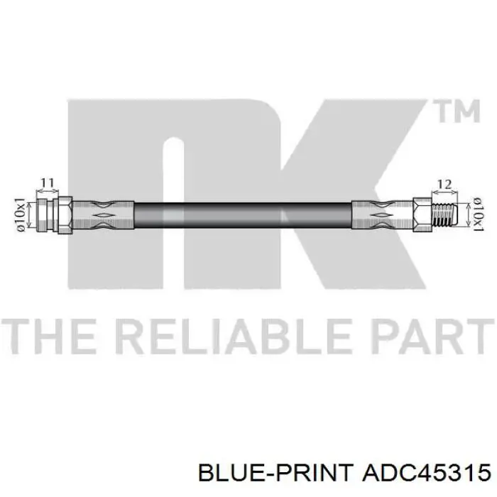 Шланг гальмівний передній Blue Print ADC45315 ціна, від 6.03 USD