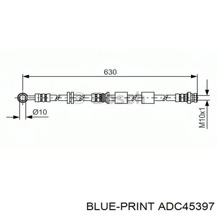 T61121 Brembo Шланг гальмівний передній, правий