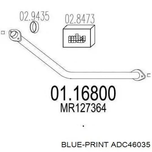 Купити ADC46035 Blue Print Труба приймальна (штани) глушника, передня
