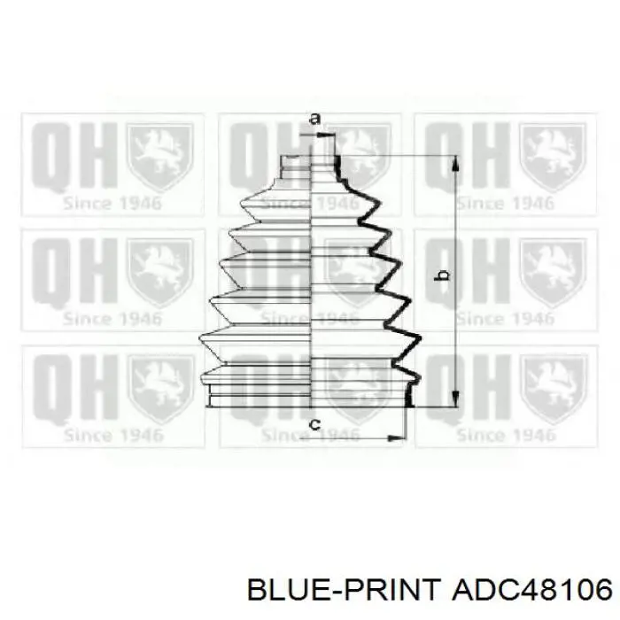 ADC48106 Blue Print пильник шруса зовнішній, передній піввісі