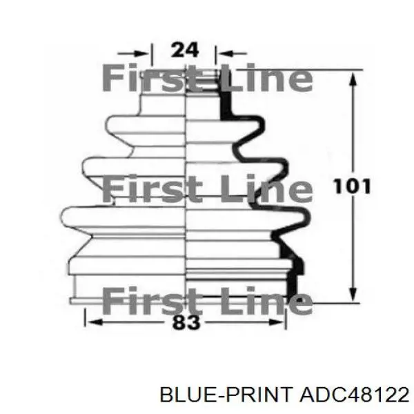 Пильник ШРУСа зовнішній ADC48122 Blue Print