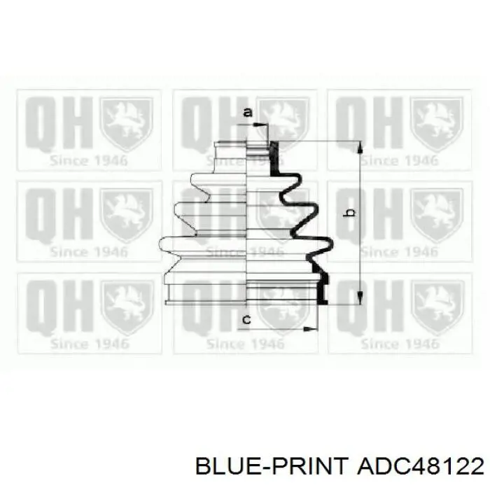 Пильник шарніра кутових швидкостей зовнішній передній Blue Print ADC48122 ціна, від 9.13 USD