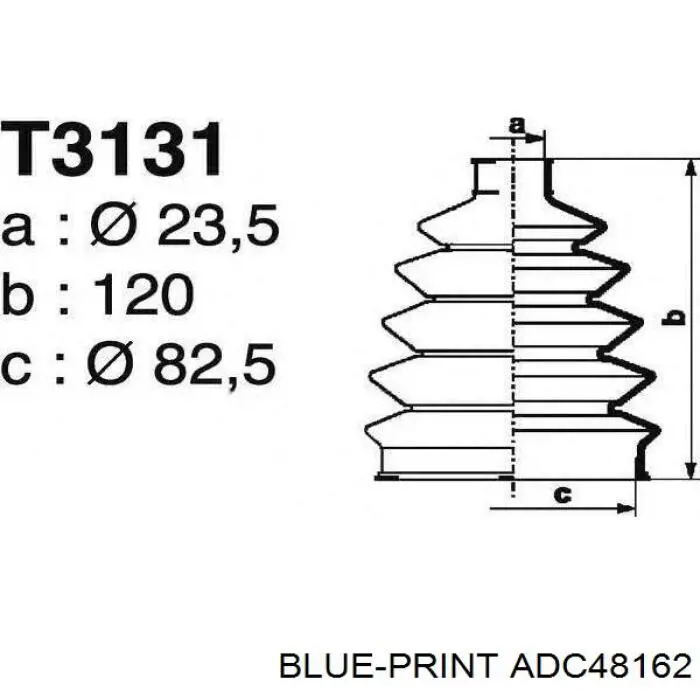 ADC48162 Blue Print пильник шруса зовнішній, передній піввісі