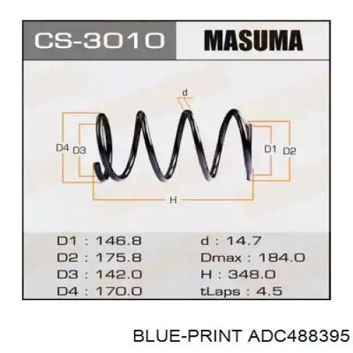 Пружина передньої підвіски Blue Print ADC488395