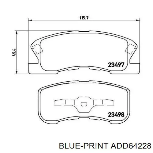 ADD64228 Blue Print колодки гальмівні передні, дискові