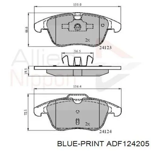 Купити ADF124205 Blue Print Колодки гальмівні передні, дискові