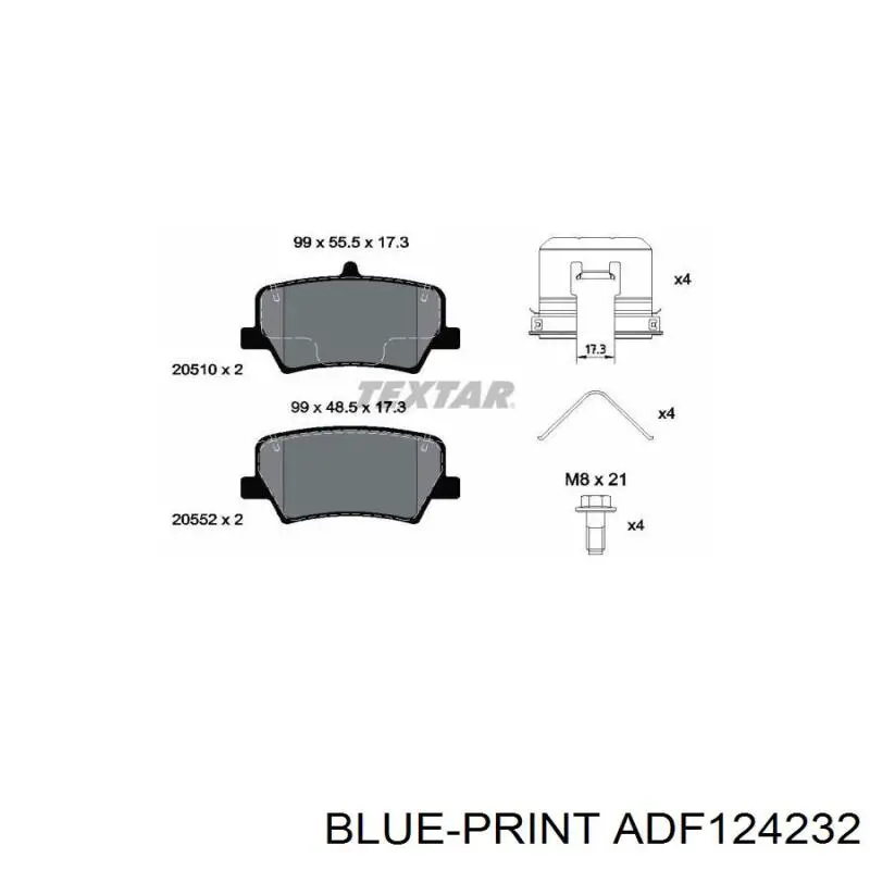 Купити ADF124232 Blue Print Задні колодки