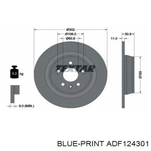 ADF124301 Blue Print Дискові гальма