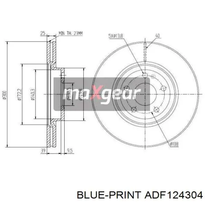 Гальмівні диски передні ADF124304 Blue Print
