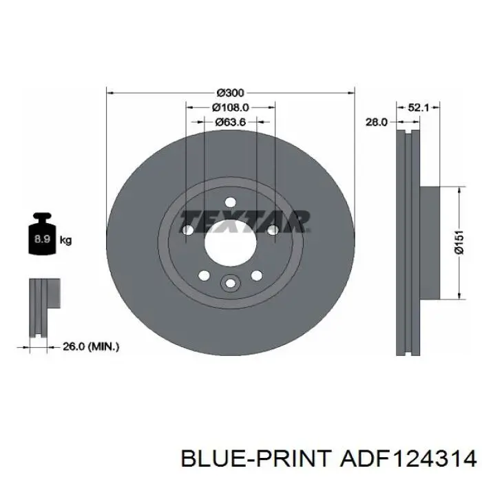 Гальмівні диски передні 7G911125DA Ford