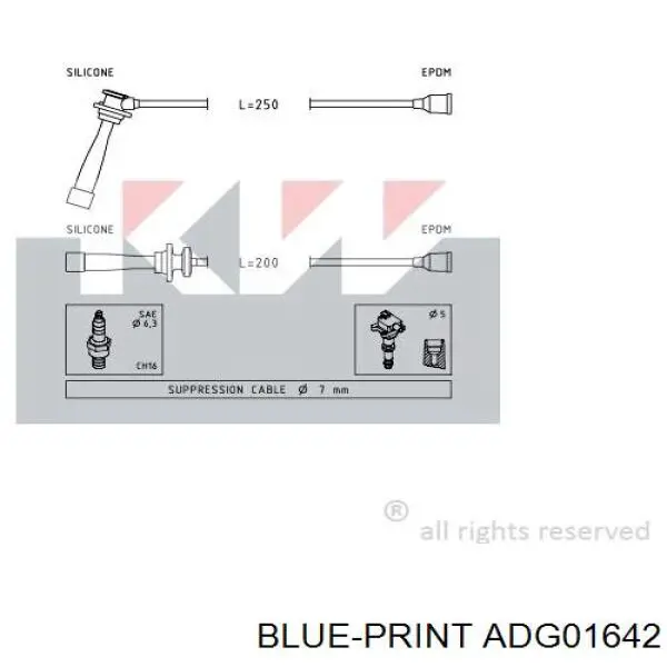 Купити ADG01642 Blue Print Провід високовольтні, комплект