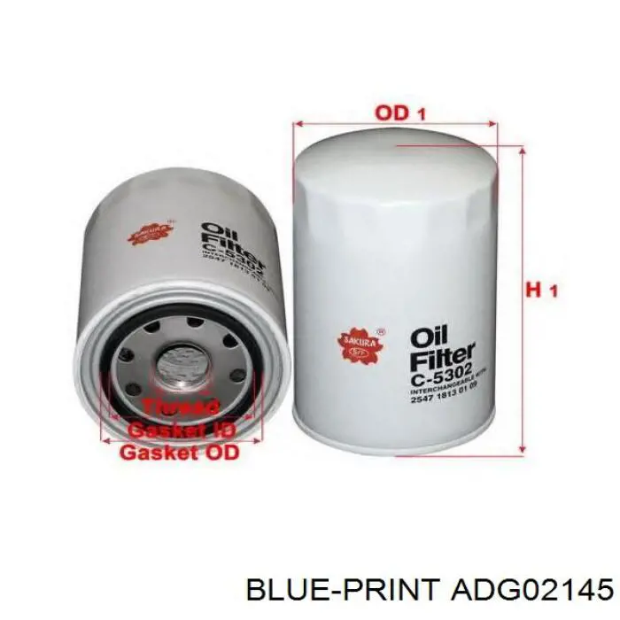 Масляний фільтр ADG02145 Blue Print