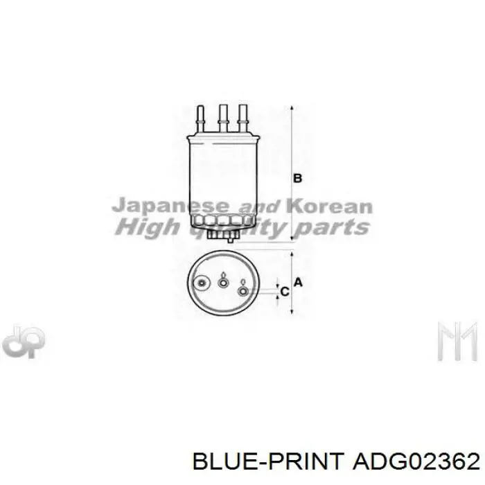 Фільтр паливний Blue Print ADG02362