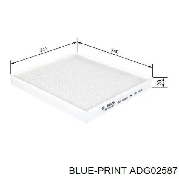 Фільтр повітряний обігрівача Blue Print ADG02587 ціна, від 5.04 USD