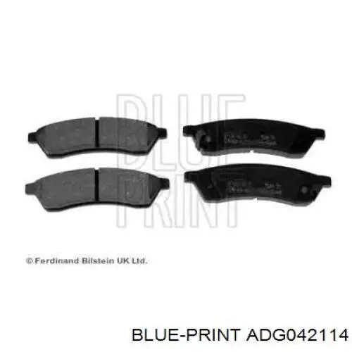 ADG042114 Blue Print Колодки гальмівні задні, дискові