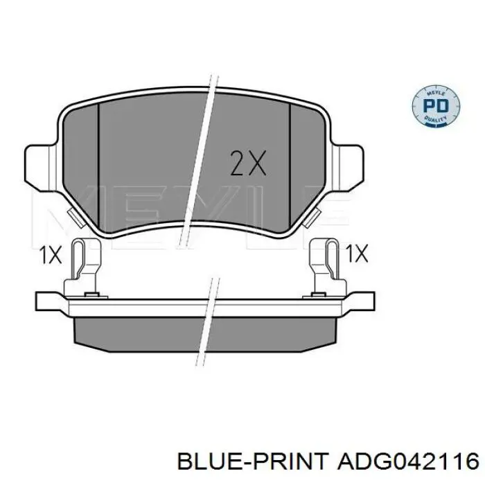 Колодки гальмові задні, дискові ADG042116 Blue Print