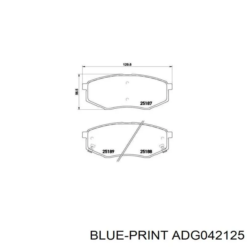 Передні тормозні колодки ADG042125 Blue Print