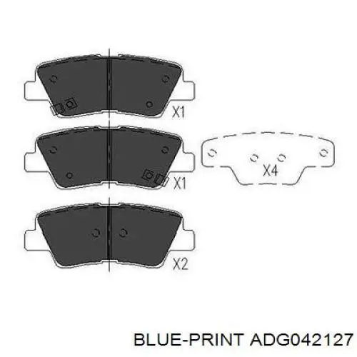 Колодки гальмові задні, дискові ADG042127 Blue Print