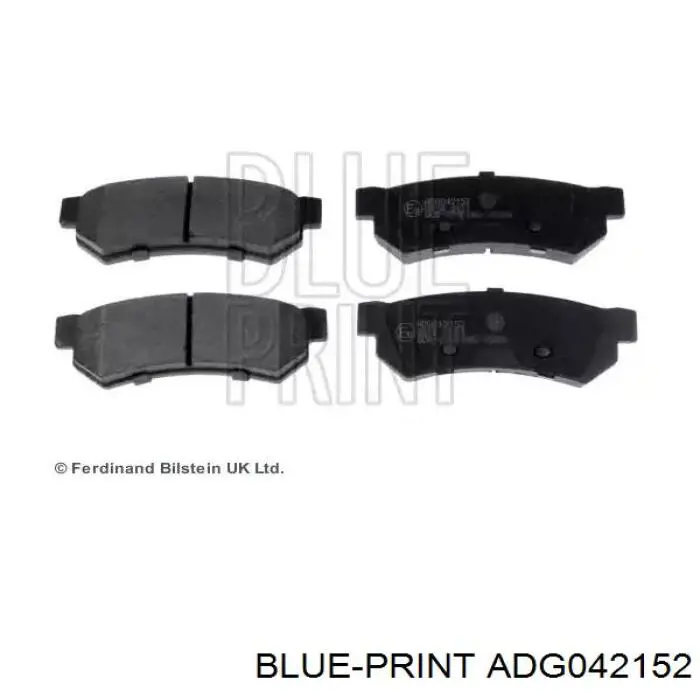 ADG042152 Blue Print колодки гальмові задні, дискові