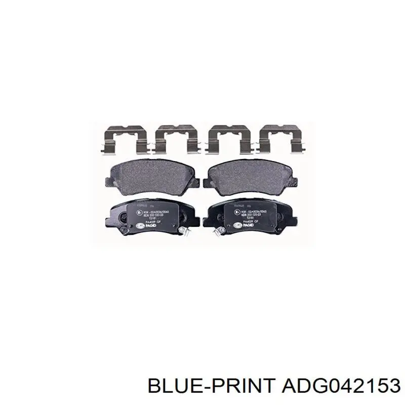 Колодки гальмівні передні, дискові ADG042153 Blue Print