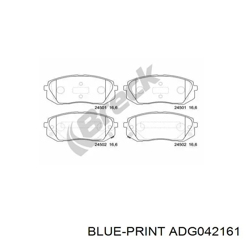 Передні тормозні колодки ADG042161 Blue Print