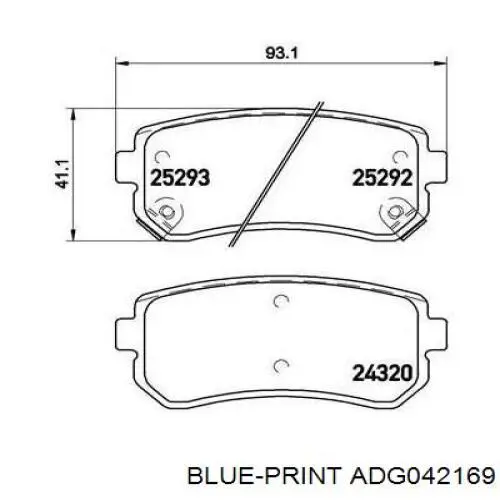 Купити ADG042169 Blue Print Задні колодки