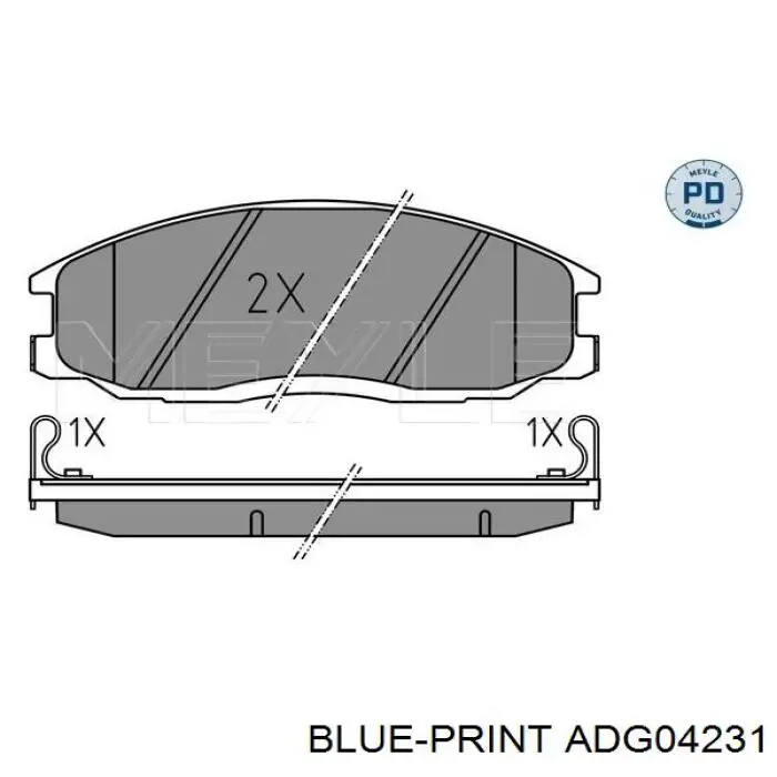 ADG04231 Blue Print колодки гальмівні передні, дискові