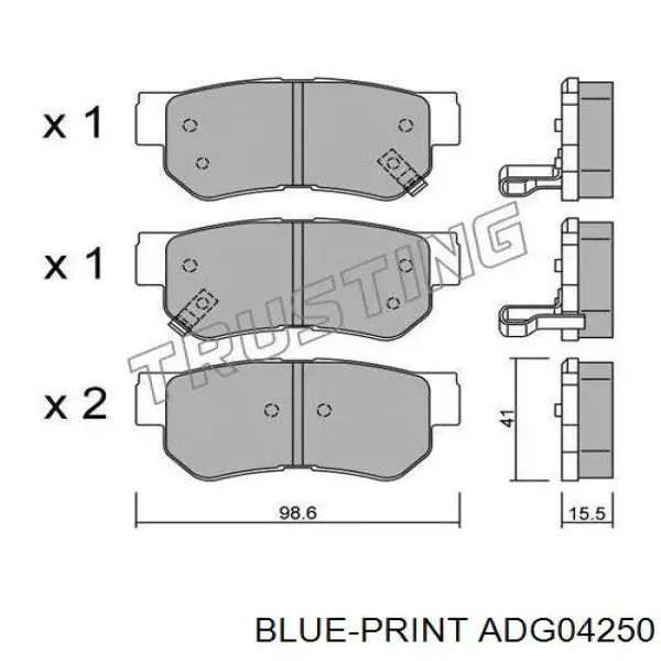 Задні гальмівні колодки 583023CA20 Hyundai/Kia