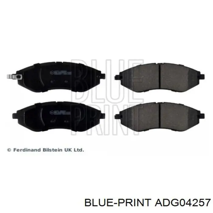 ADG04257 Blue Print колодки гальмівні передні, дискові