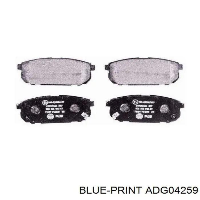 Задні дискові колодки Blue Print ADG04259