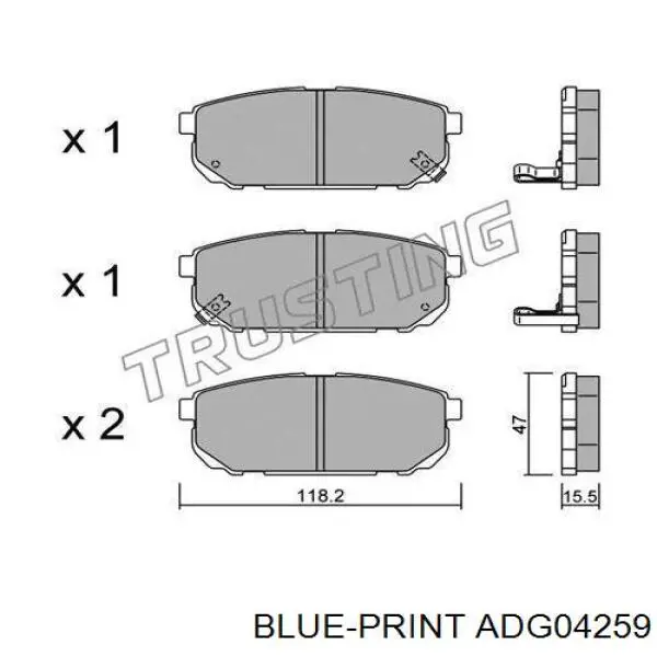 Купити ADG04259 Blue Print Задні колодки