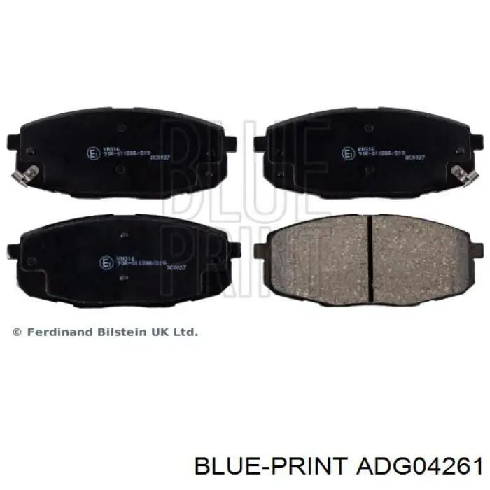 ADG04261 Blue Print колодки гальмівні передні, дискові