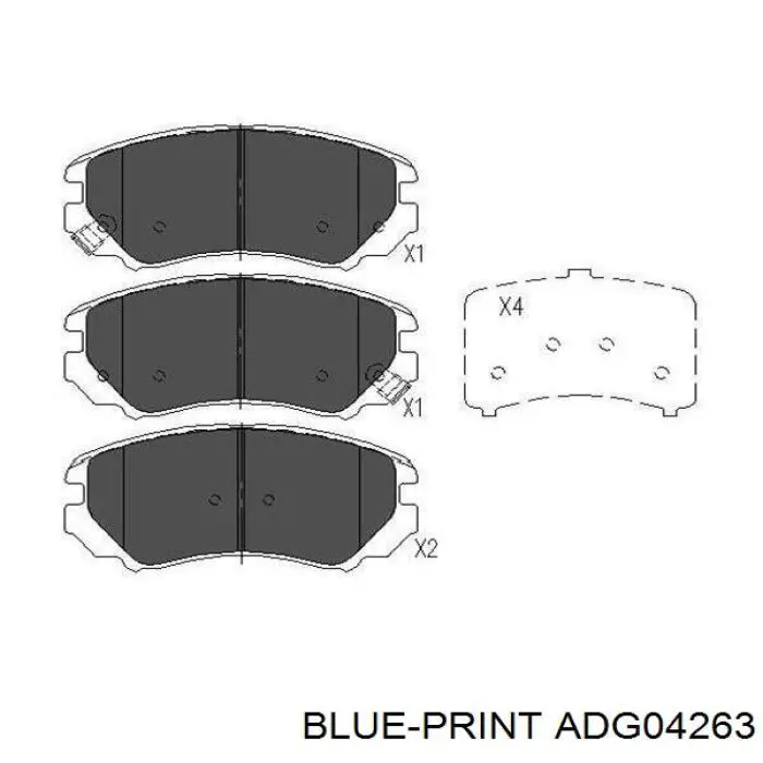 Гальмівні колодки Blue Print ADG04263 ціна, від 23.69 USD