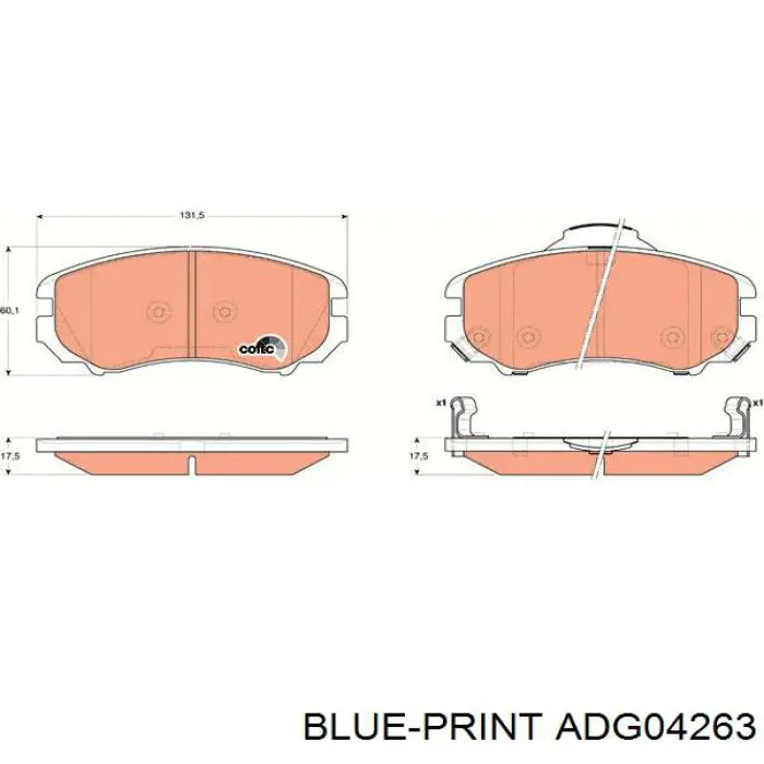 Купити ADG04263 Blue Print Колодки гальмівні передні, дискові