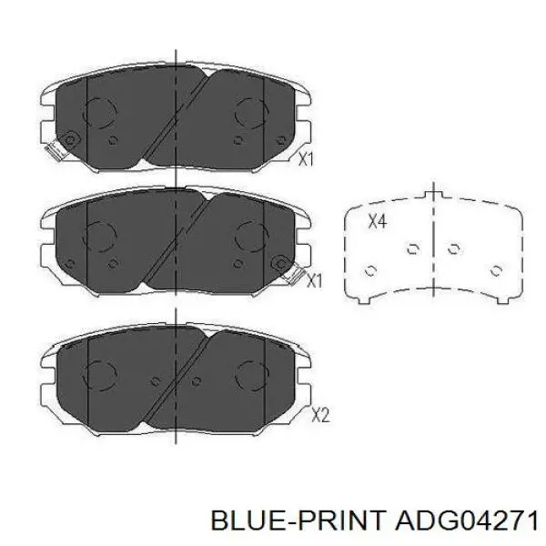 Колодки гальмівні передні, дискові ADG04271 Blue Print