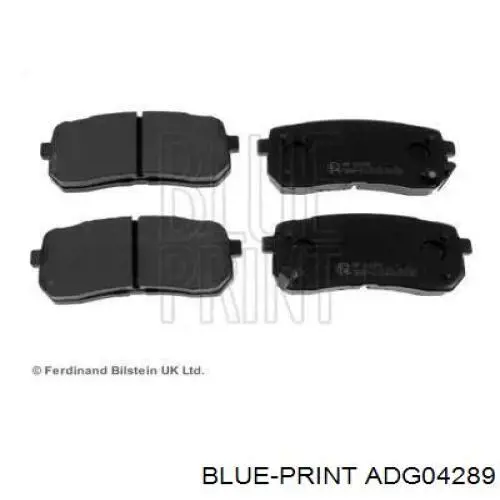 ADG04289 Blue Print колодки гальмові задні, дискові