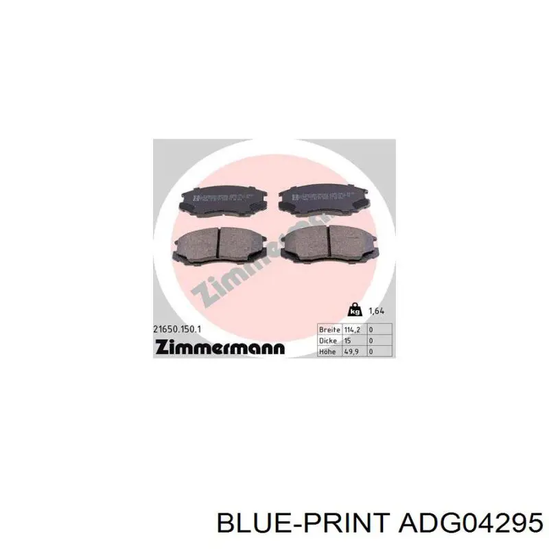 Купити ADG04295 Blue Print Колодки гальмівні передні, дискові