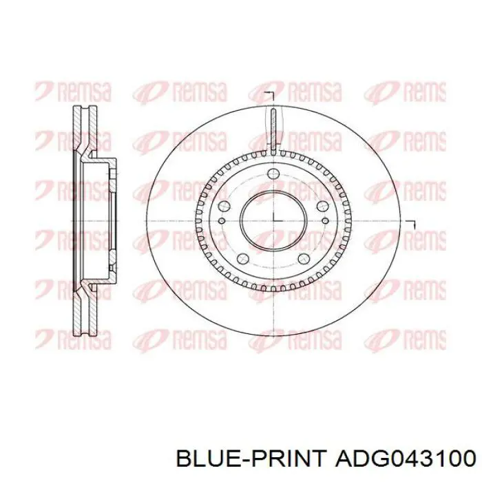 Гальмівні диски передні ADG043100 Blue Print